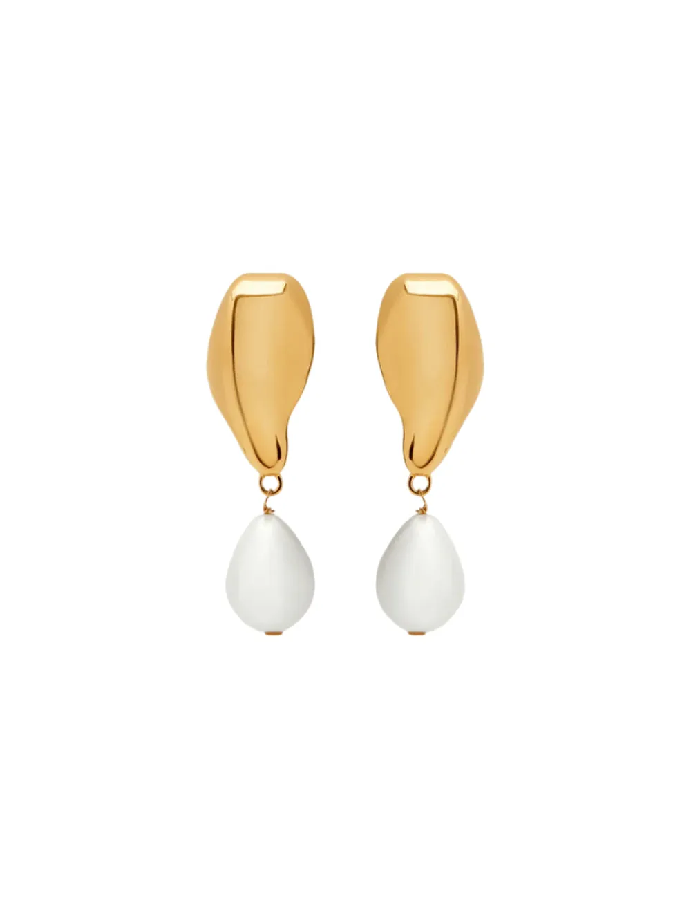 Oscar de la Renta Smooth Metal/Baroque Pearl Sm Earrings P