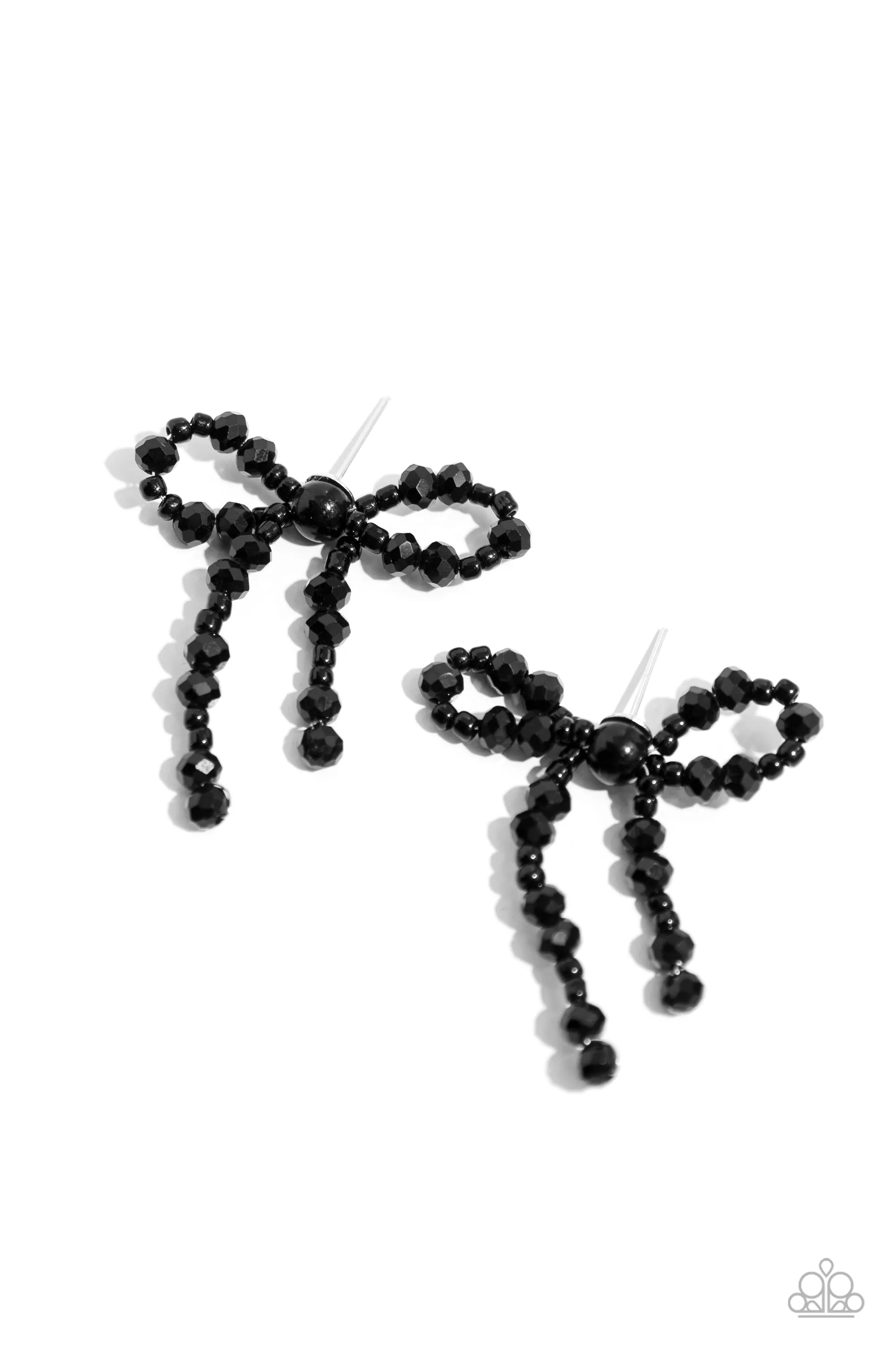 Paparazzi The BOW Must Go On - Black Earrings