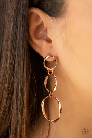 Paparazzi Three Ring Radiance - Copper Earrings