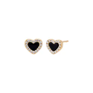 Pave Tiny Colored Gemstone Stud Earring