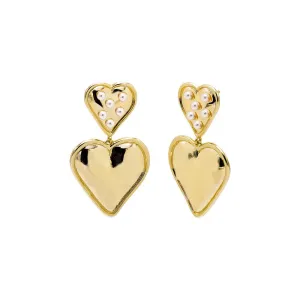 Pearl Scattered Heart Drop Earring