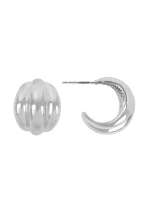 PLEATED HOOP POST EARRINGS