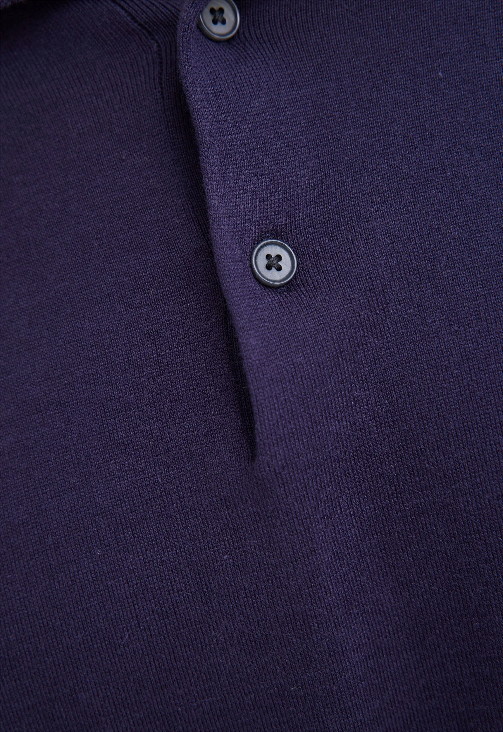 Pointier Knitted Cotton Polo - Denim Blue