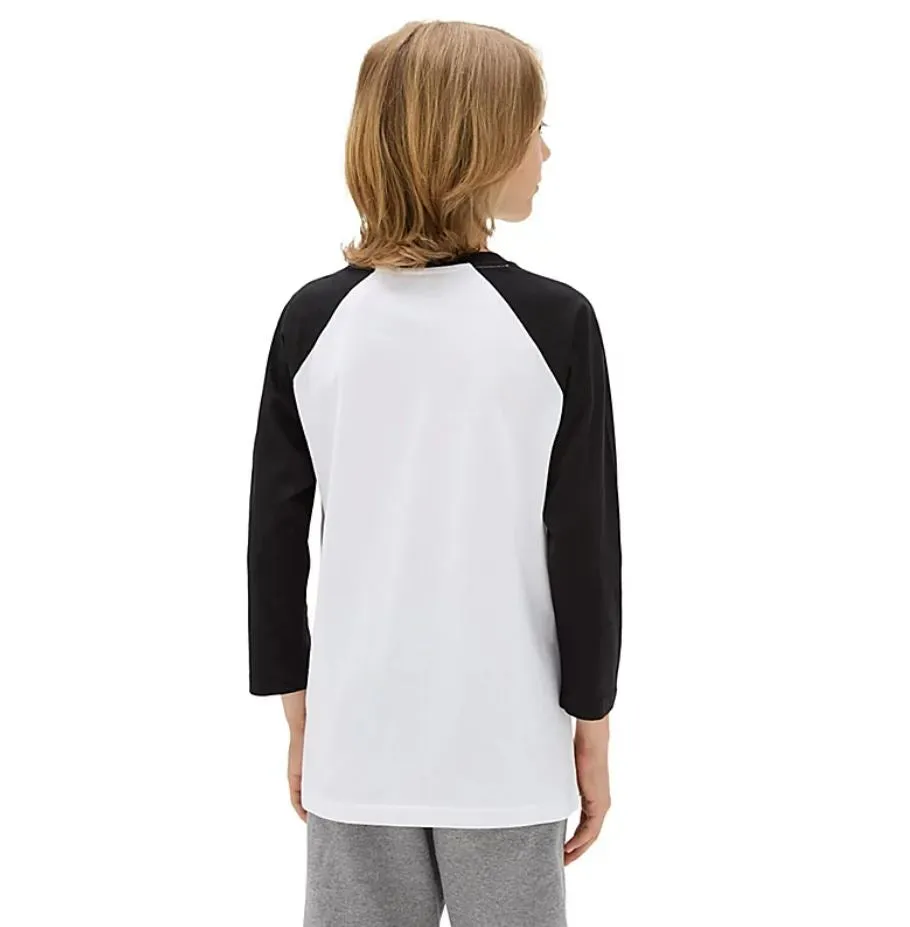 Polo Manga Larga Vans Classic Raglan Boys White-Black