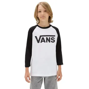 Polo Manga Larga Vans Classic Raglan Boys White-Black