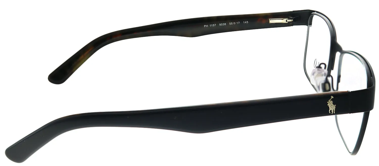 Polo Ralph Lauren PH 1157 9038 Rectangle Metal Black Eyeglasses with Demo Lens