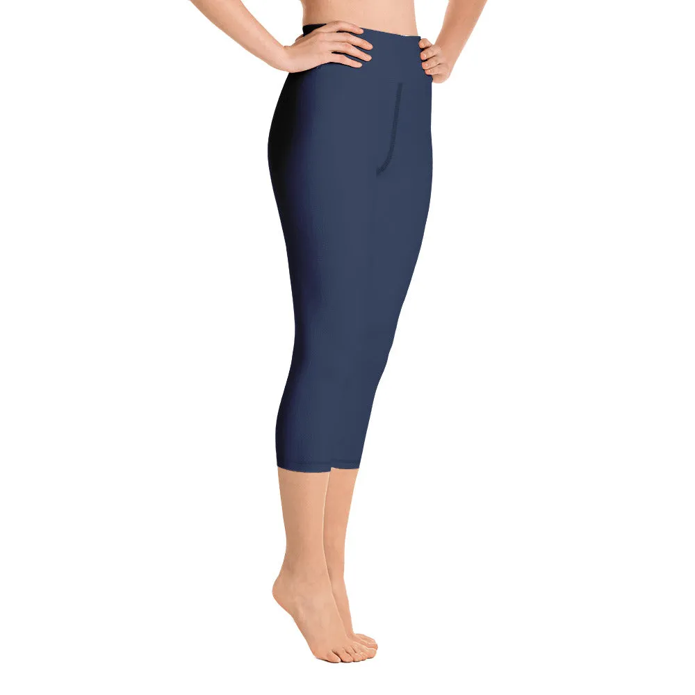 "NOMAD'R- NAVY/PINK" Yoga Capri Leggings