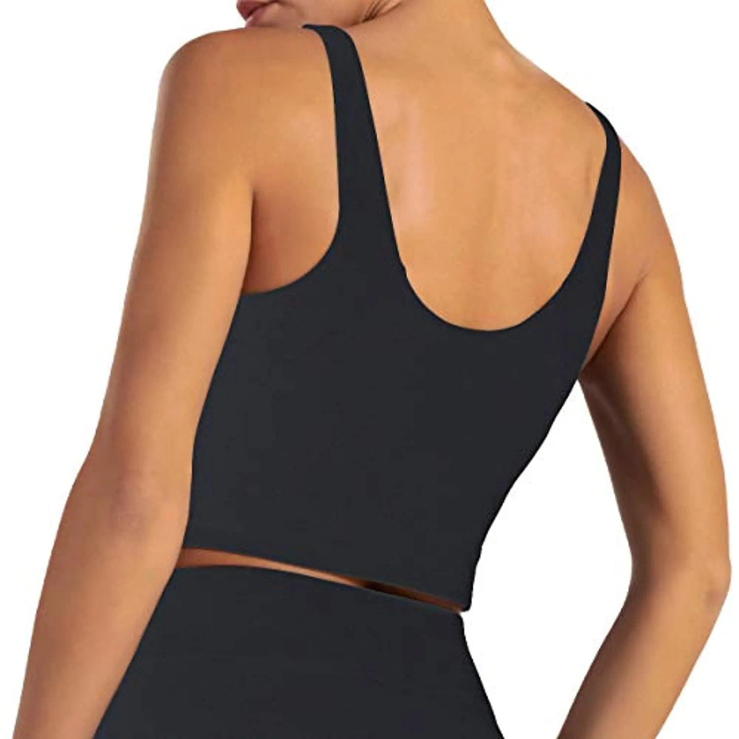 RAISEVERN Women's Sport Bras Padded Workout Longline Running Yoga Crop Tank Tops