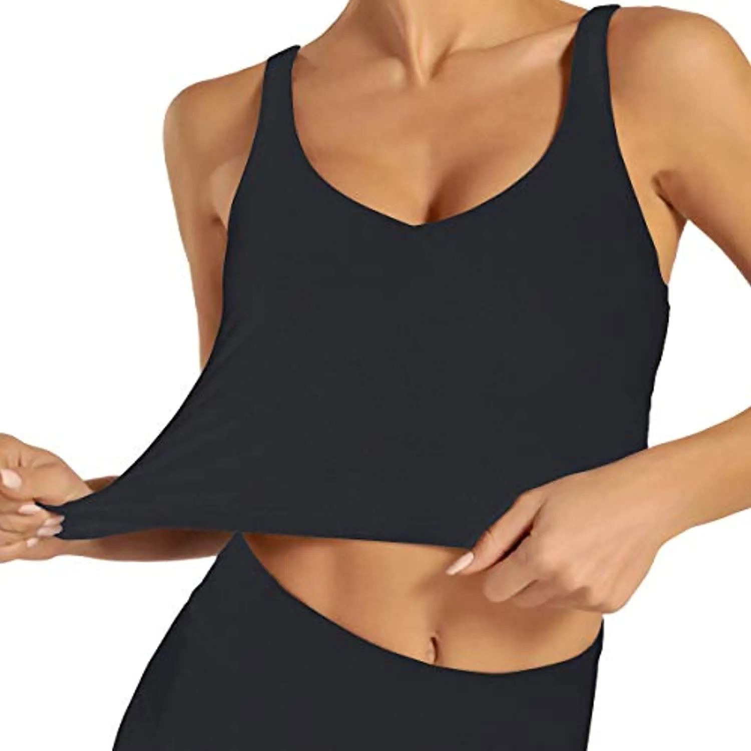 RAISEVERN Women's Sport Bras Padded Workout Longline Running Yoga Crop Tank Tops