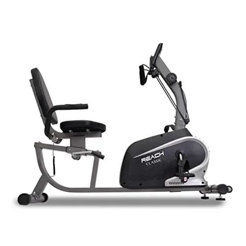 Reach Classic Recumbent Bike Exercise Cycle | Exercise Bike with Back Support Seat and Resistance Rope for Home Gym (Classic)
