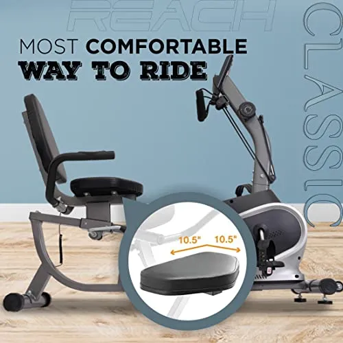 Reach Classic Recumbent Bike Exercise Cycle | Exercise Bike with Back Support Seat and Resistance Rope for Home Gym (Classic)