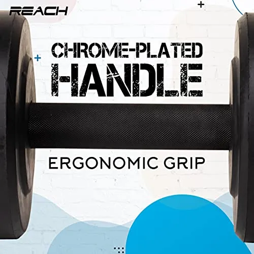 Reach round dumbbell weights for strength training at home and gym ( 7.5 kg pair )