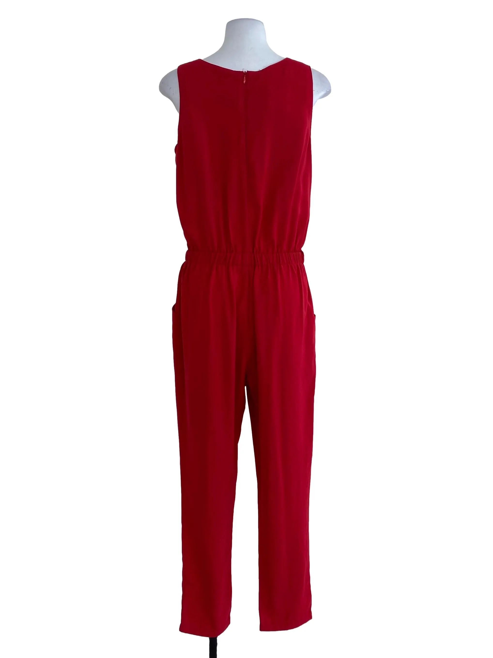 Red Plain Jumpsuits