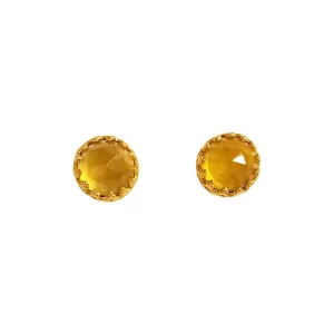 Rococo Citrine Quartz Gemstone Earrings