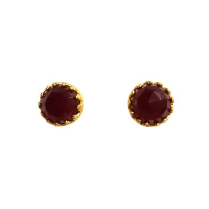 Rococo Garnet Quartz Gemstone Earrings