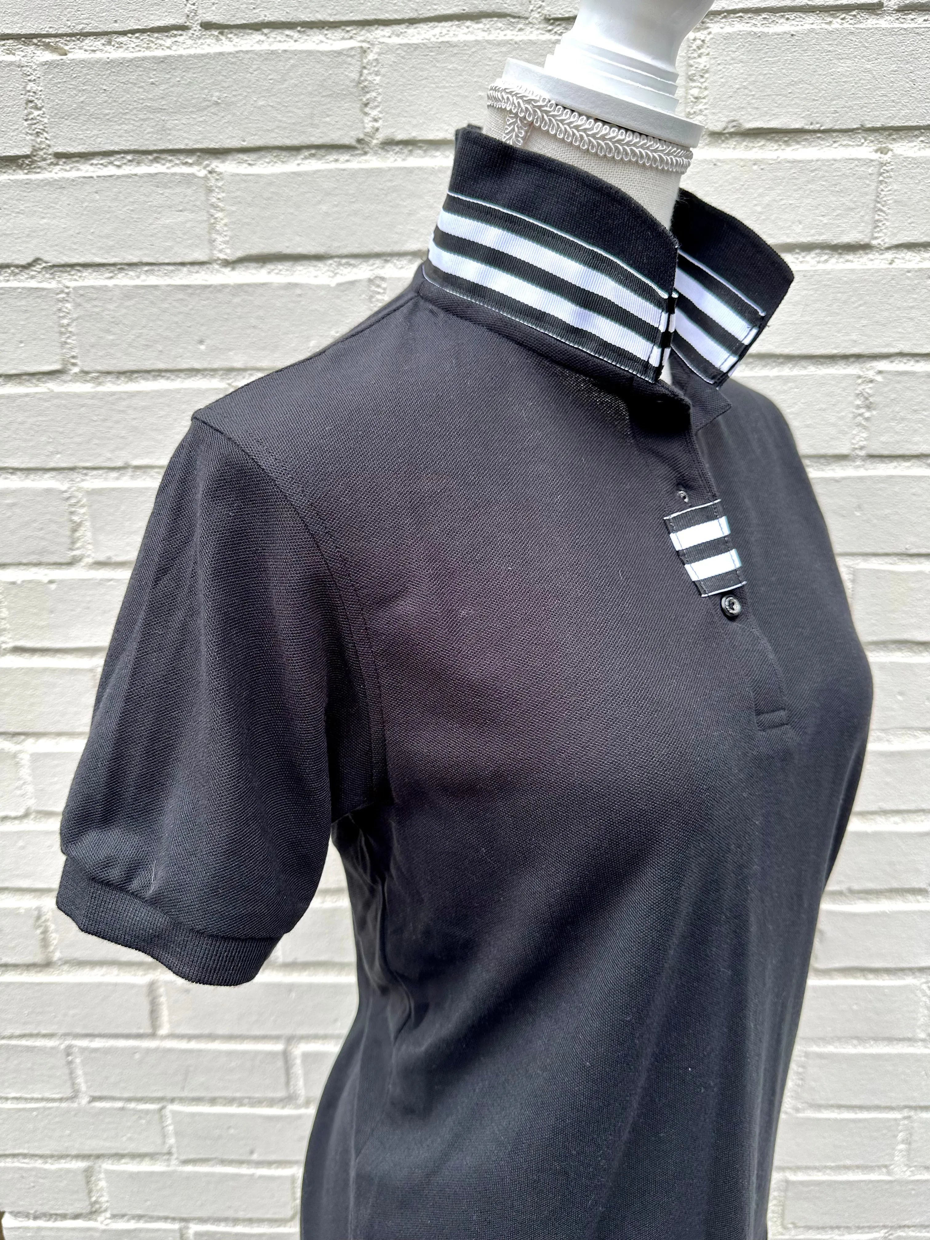 SALE - XS & M ONLY - Madonna Polo w Black/White Grosgrain  (POLO1) *FINAL SALE*