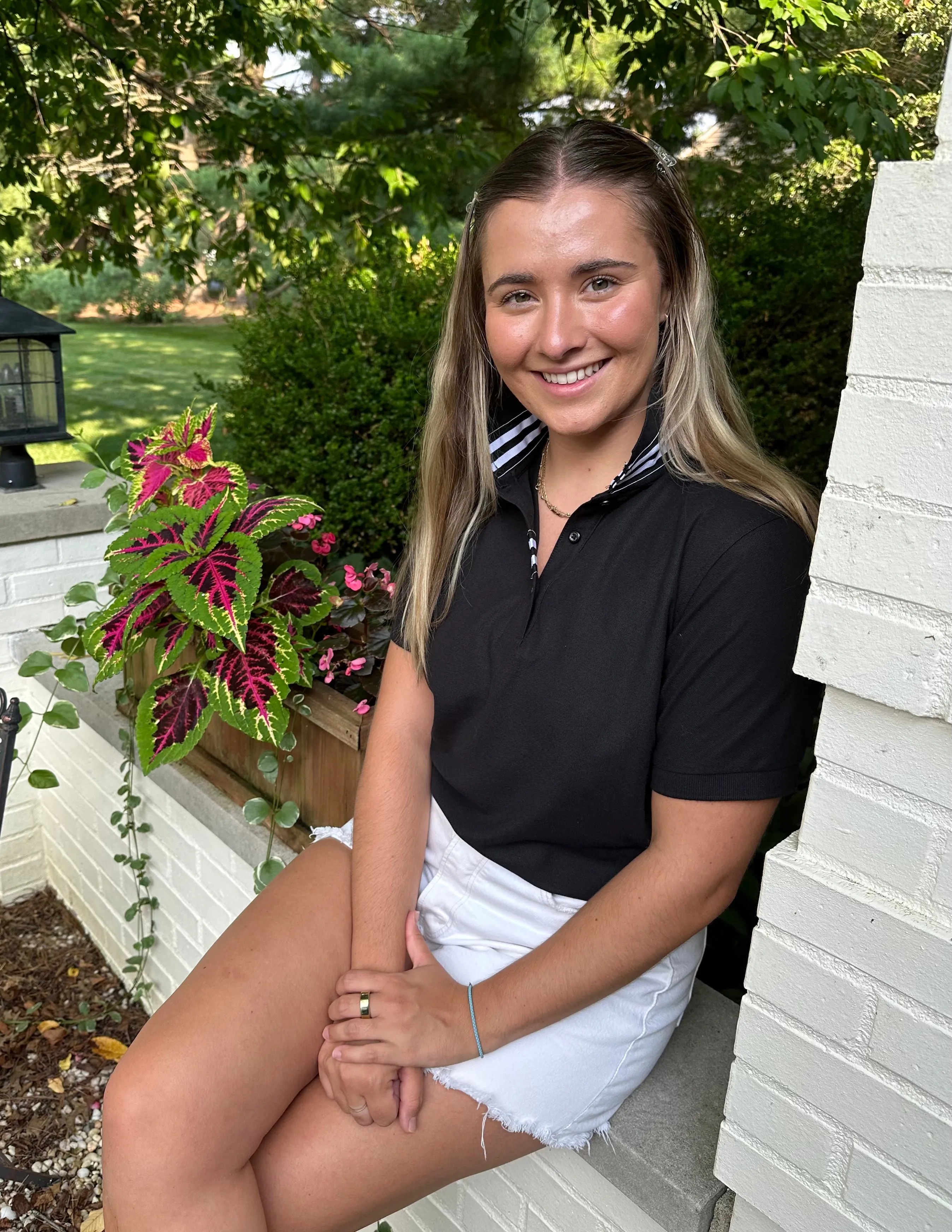 SALE - XS & M ONLY - Madonna Polo w Black/White Grosgrain  (POLO1) *FINAL SALE*