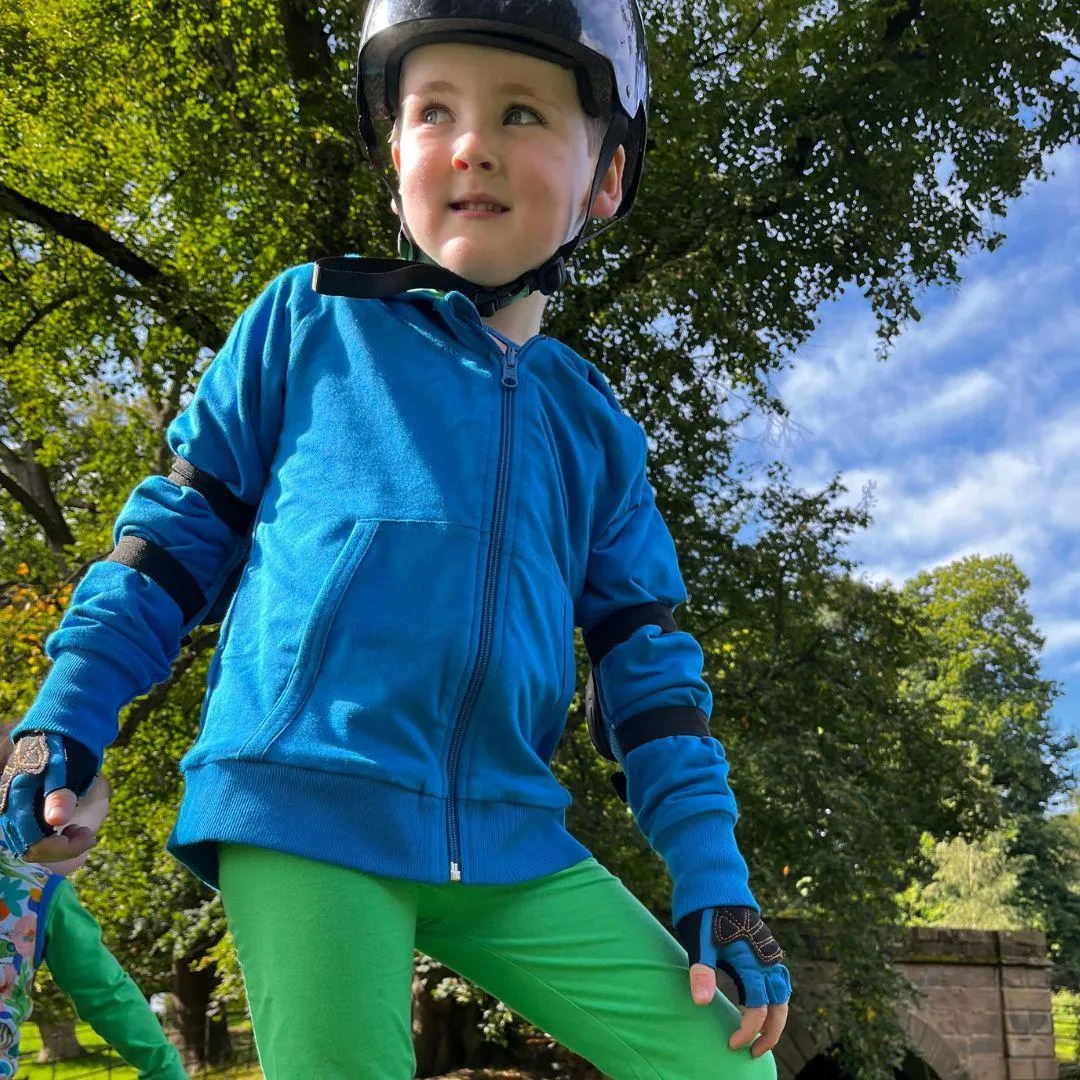 ScandiBugs Own Label Organic Reversible Hoody - Peacock Blue & Tropical Green