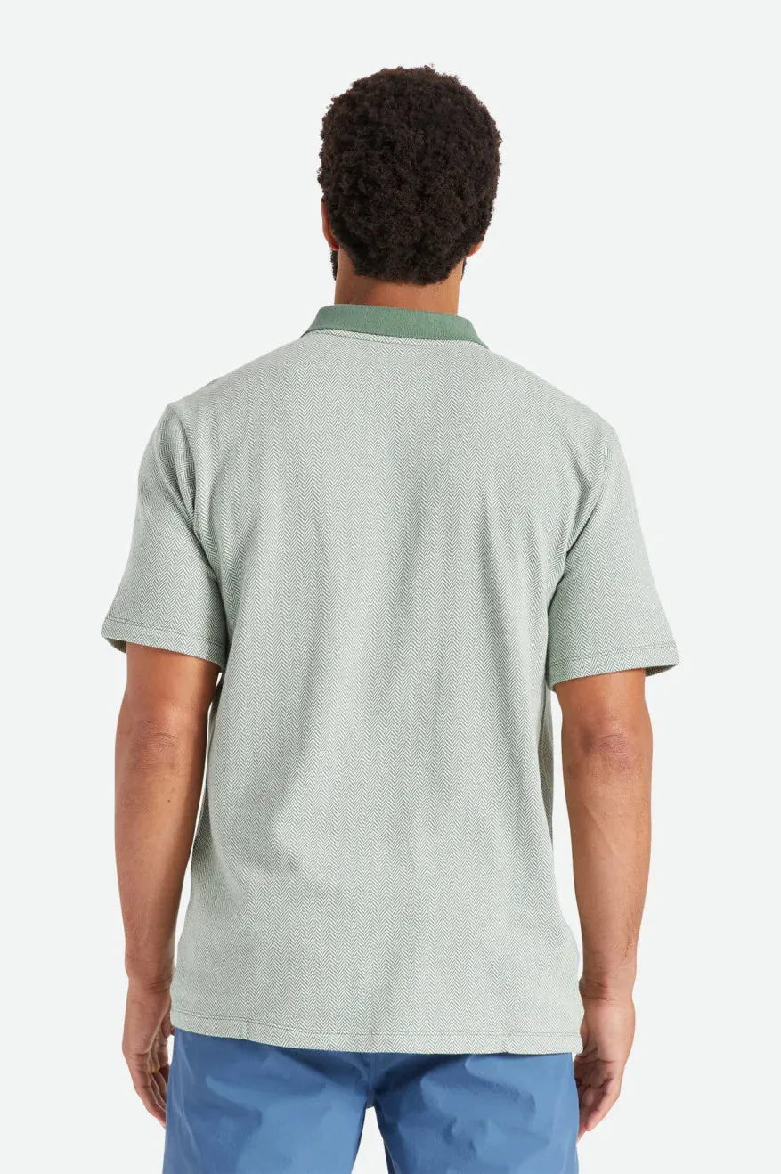 Shield Herringbone S/S Polo Knit
