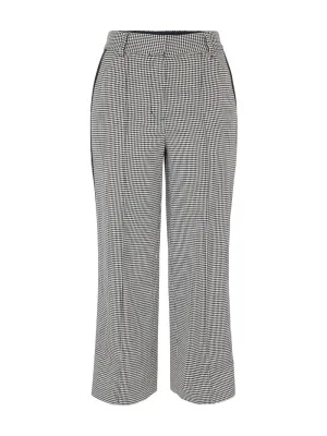 Simkhai Miki Cropped Button Hem Pant in Black/White