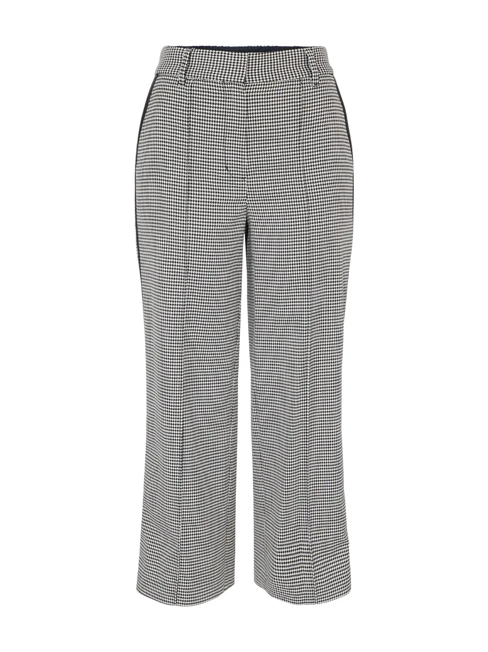 Simkhai Miki Cropped Button Hem Pant in Black/White