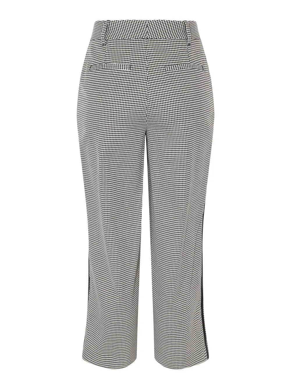 Simkhai Miki Cropped Button Hem Pant in Black/White