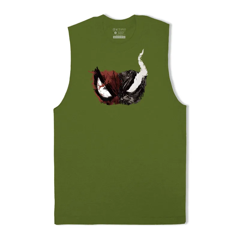 Skull Mask Print Graphic Tank Top