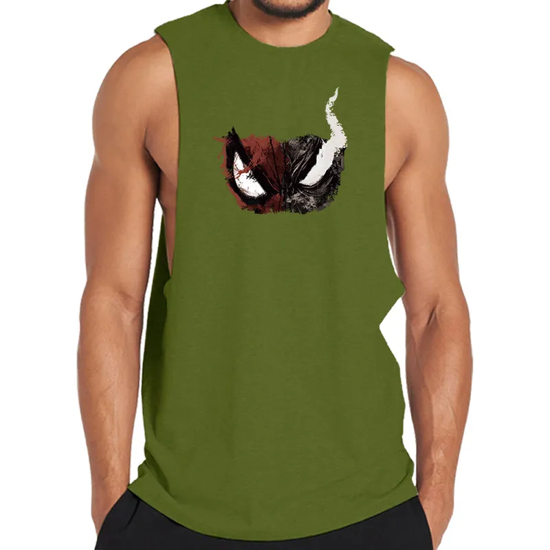 Skull Mask Print Graphic Tank Top