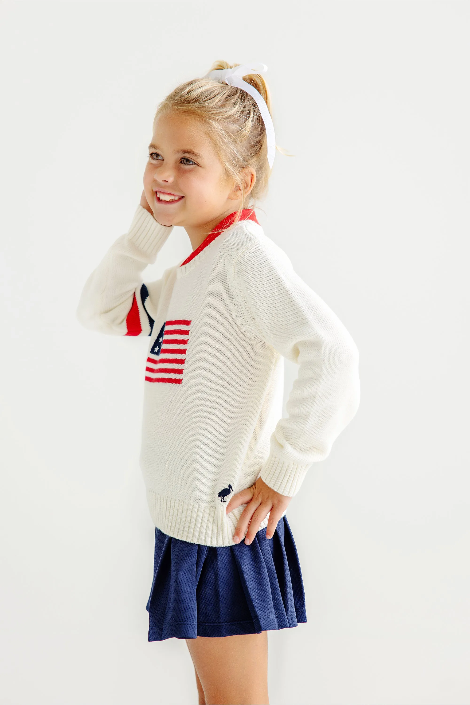 Sleeveless Anna Price Polo - Richmond Red with Nantucket Navy Stork