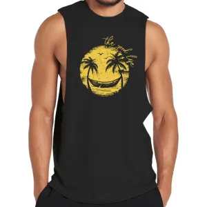 Smiley Palm Tree Graphic Tank Top