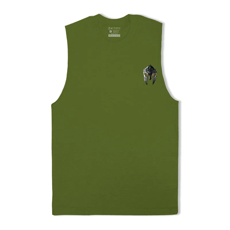 Spartan Knight Print Graphic Tank Top