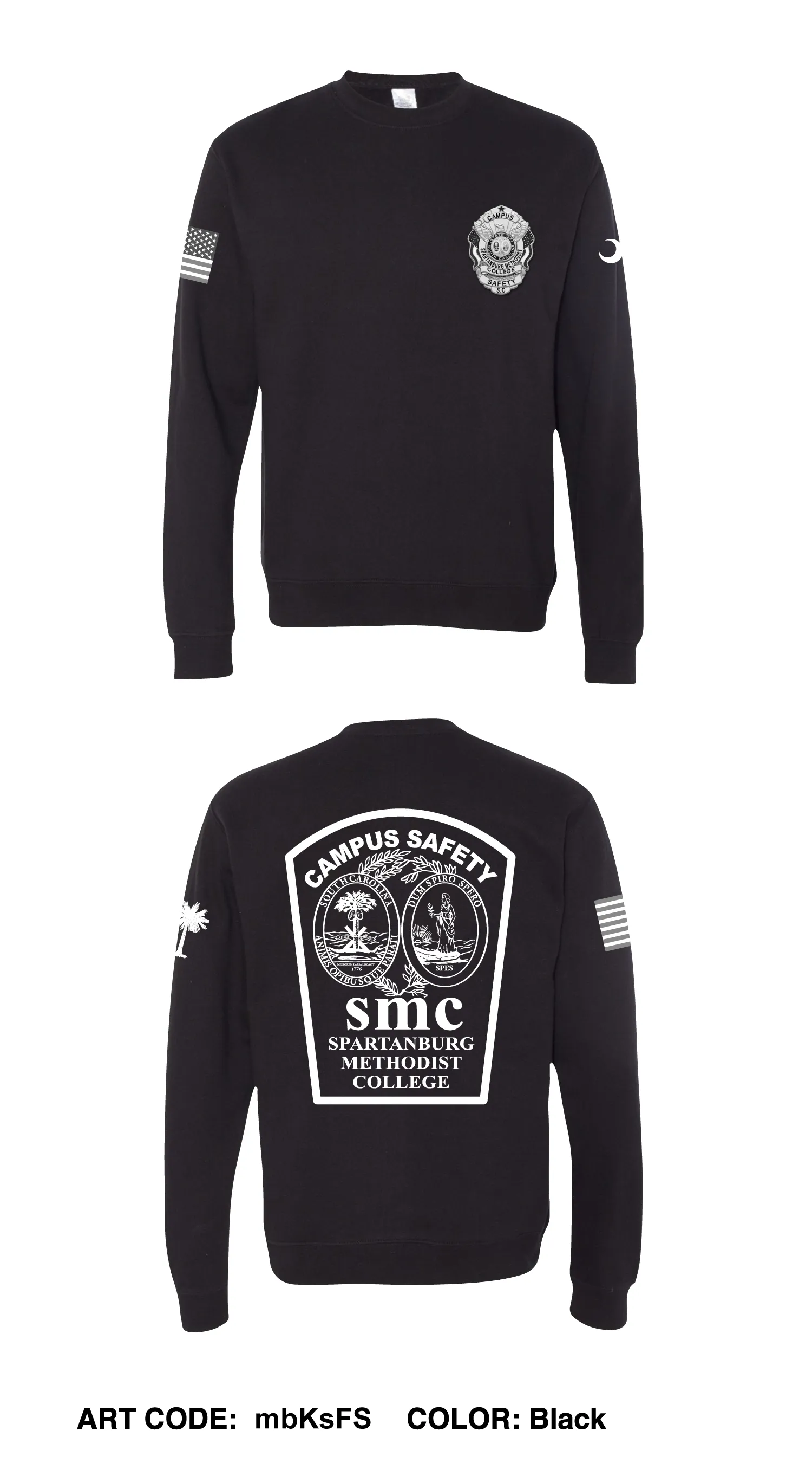 Spartanburg Methodist College Campus Safety Comfort Unisex Crewneck Sweatshirt - mbKsFS