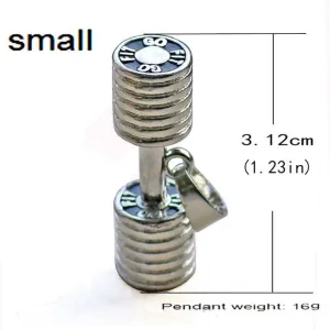 Stainless Steel Dumbbell Pendant Necklace