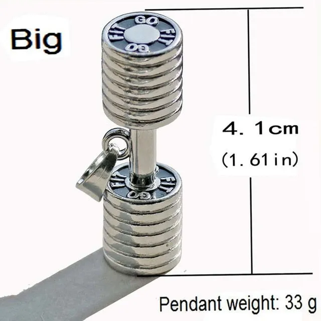 Stainless Steel Dumbbell Pendant Necklace