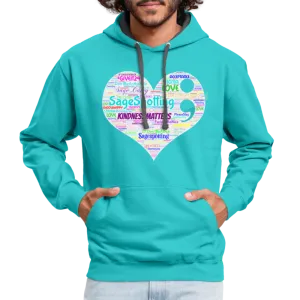 *SWEARY* Contrast Hoodie WordCloud Heart/Classic Logo