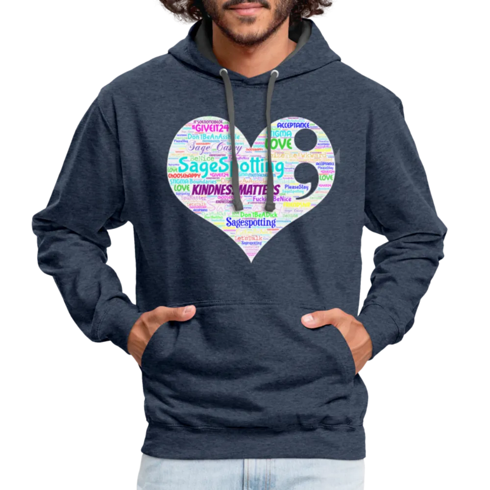 *SWEARY* Contrast Hoodie WordCloud Heart/Classic Logo