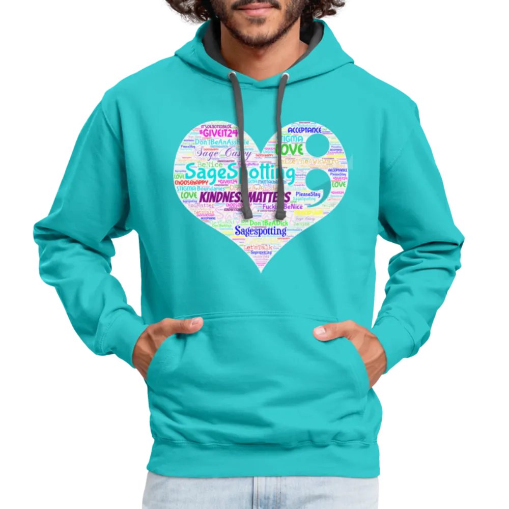*SWEARY* Contrast Hoodie WordCloud Heart/Classic Logo