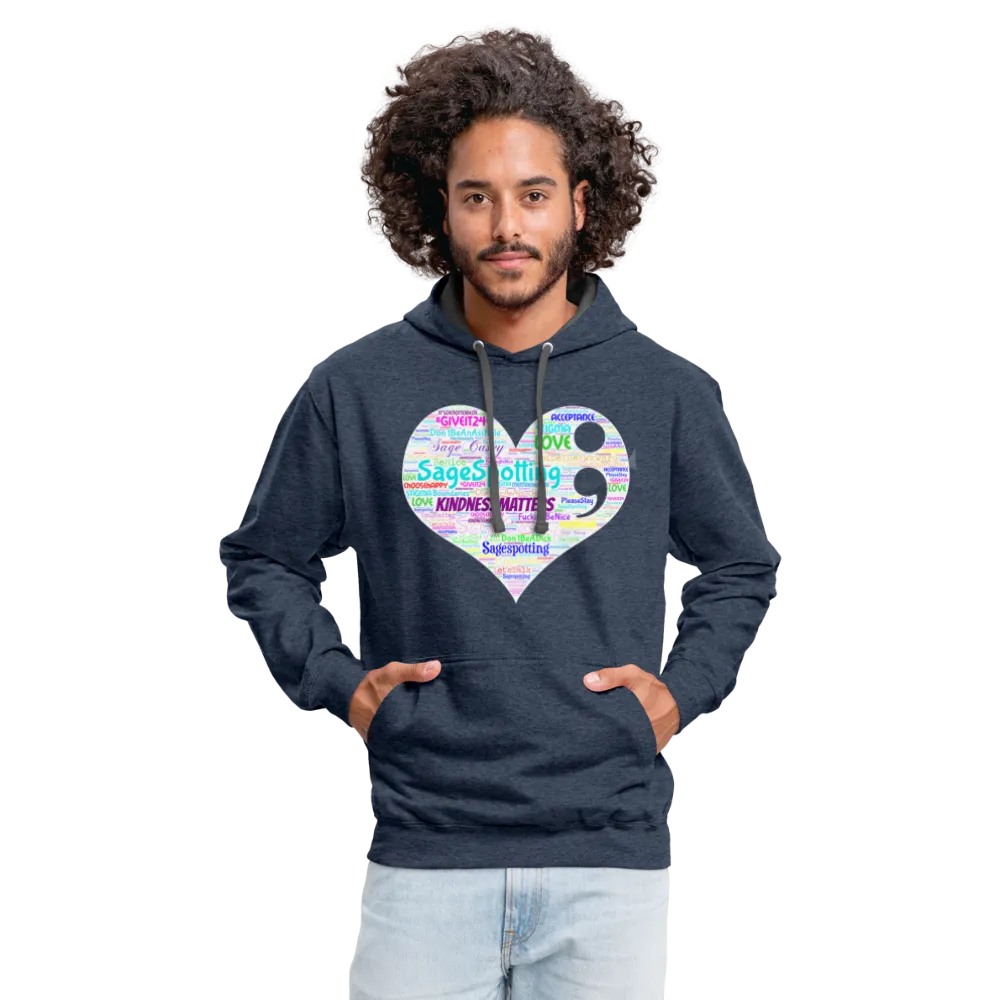 *SWEARY* Contrast Hoodie WordCloud Heart/Classic Logo