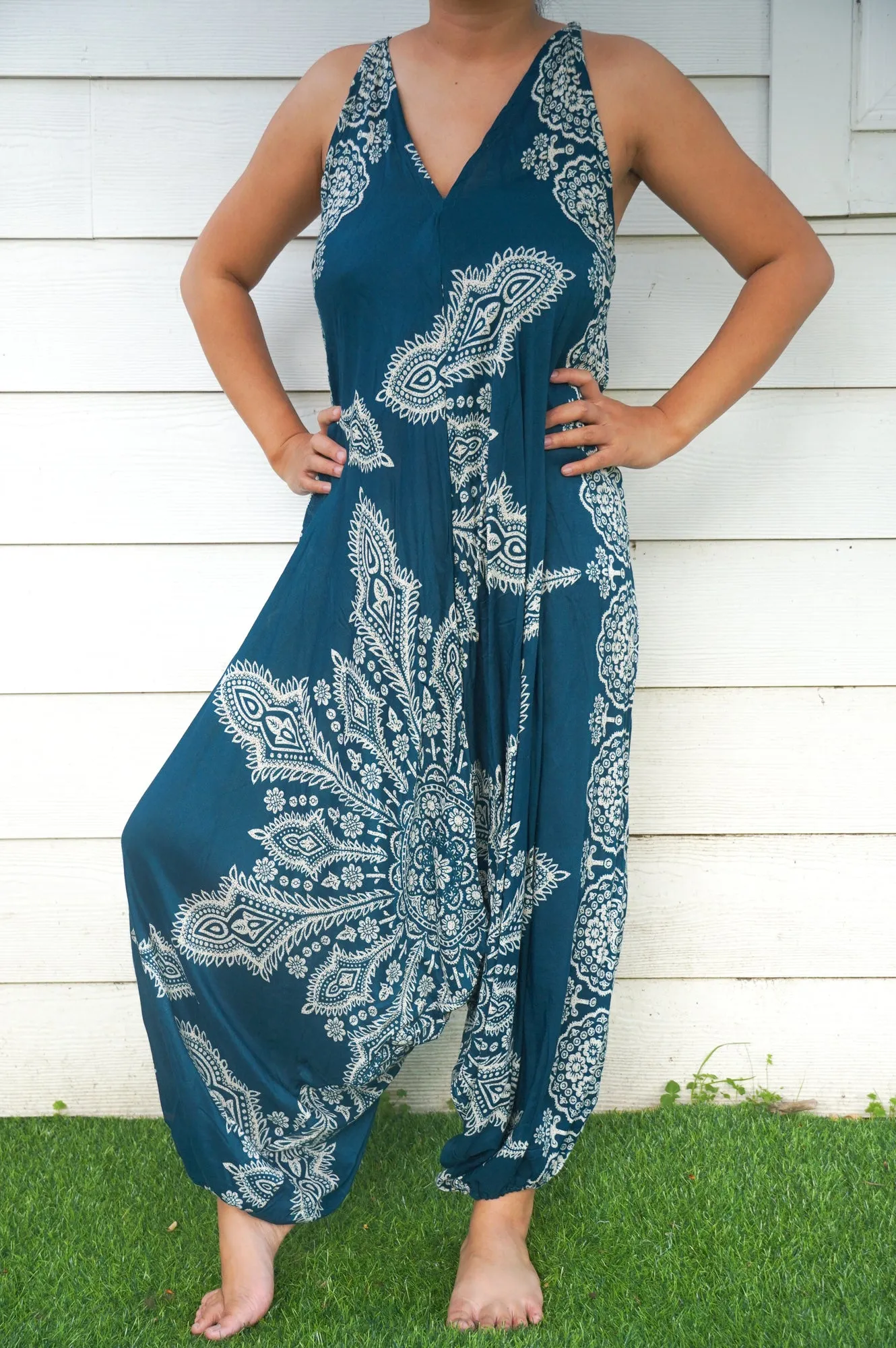 Teal Butterfly Romper