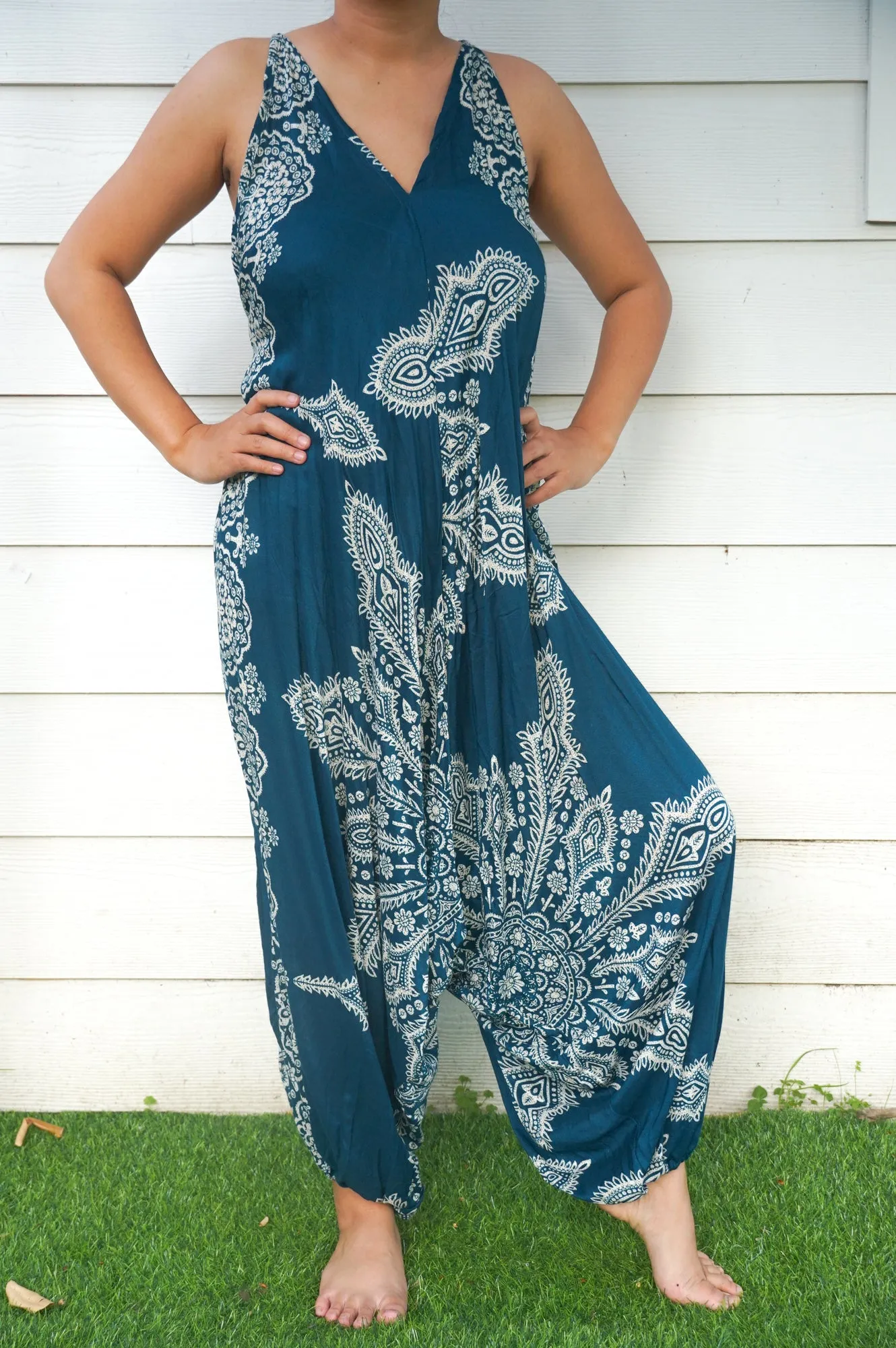 Teal Butterfly Romper