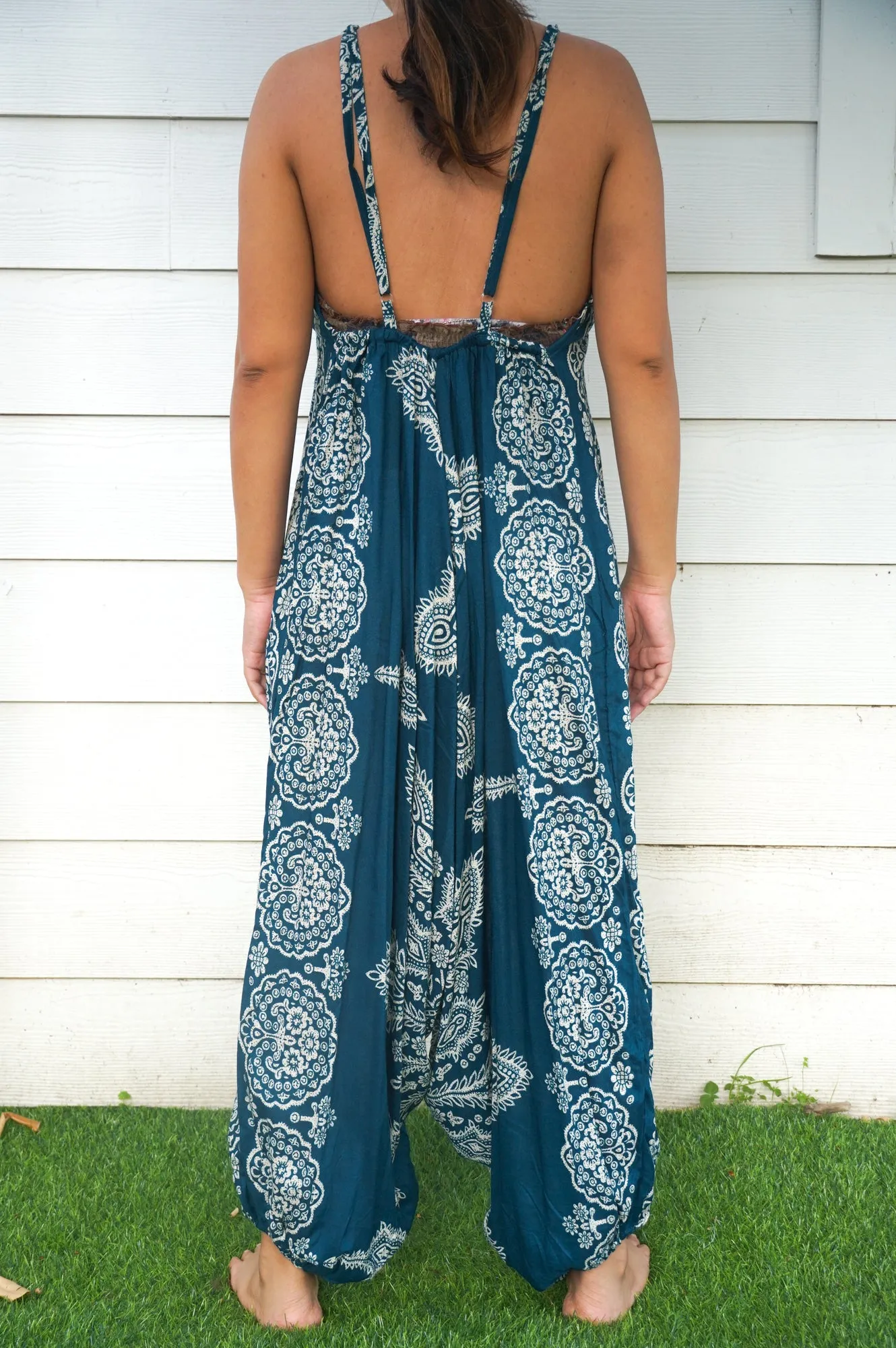 Teal Butterfly Romper
