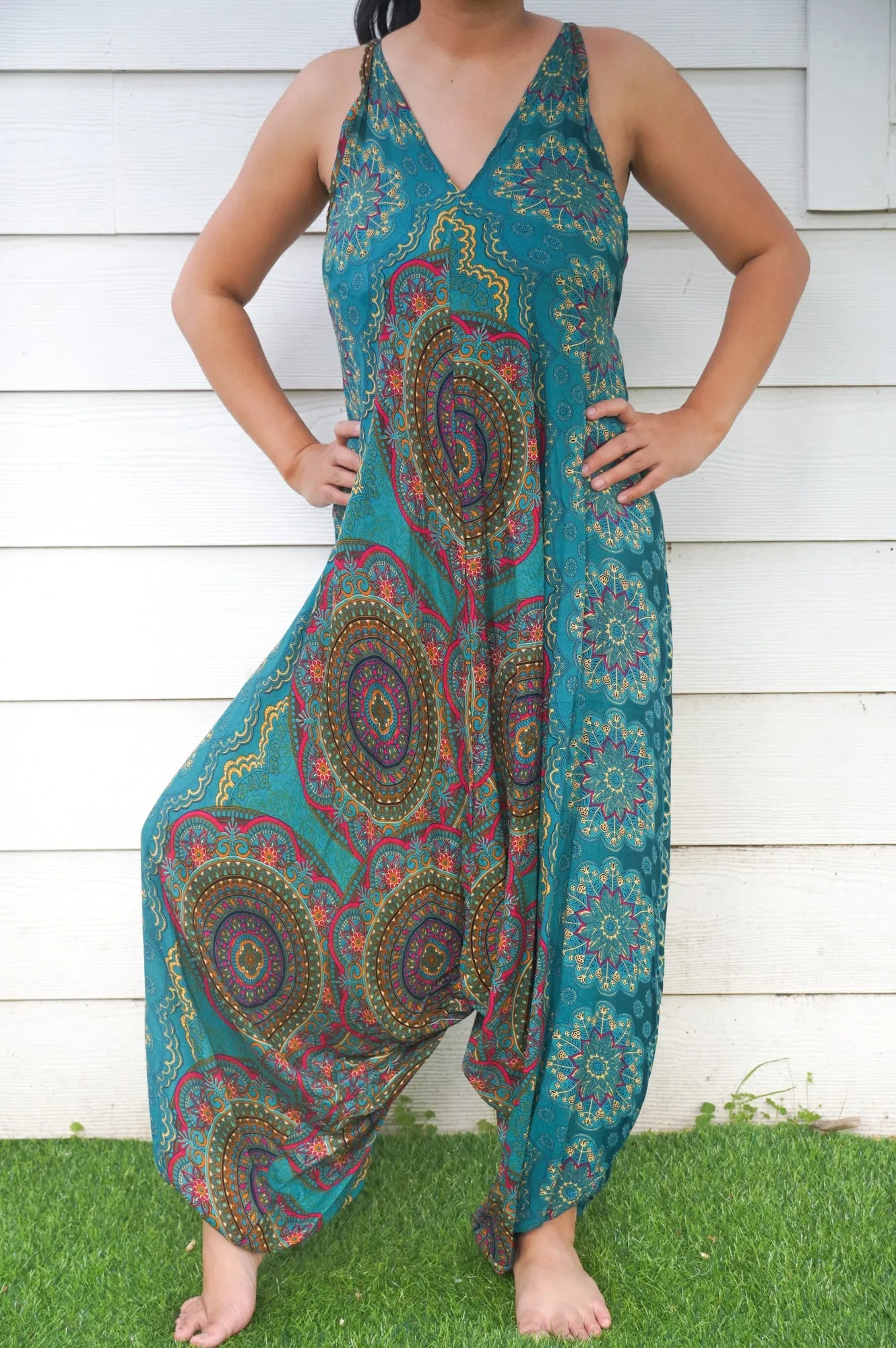 Teal Mandala Romper