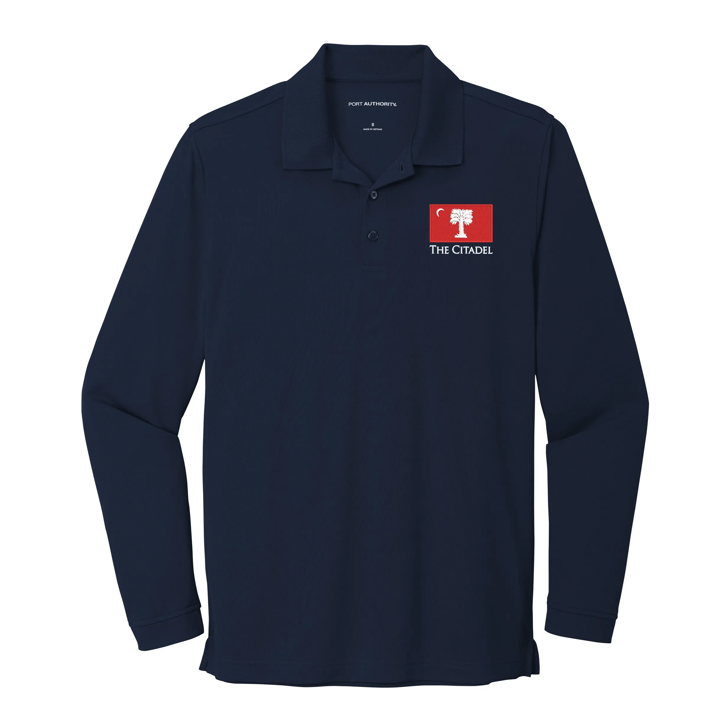 The Citadel, Big Red Flag, UV Micro-Mesh Long Sleeve Polo Shirt
