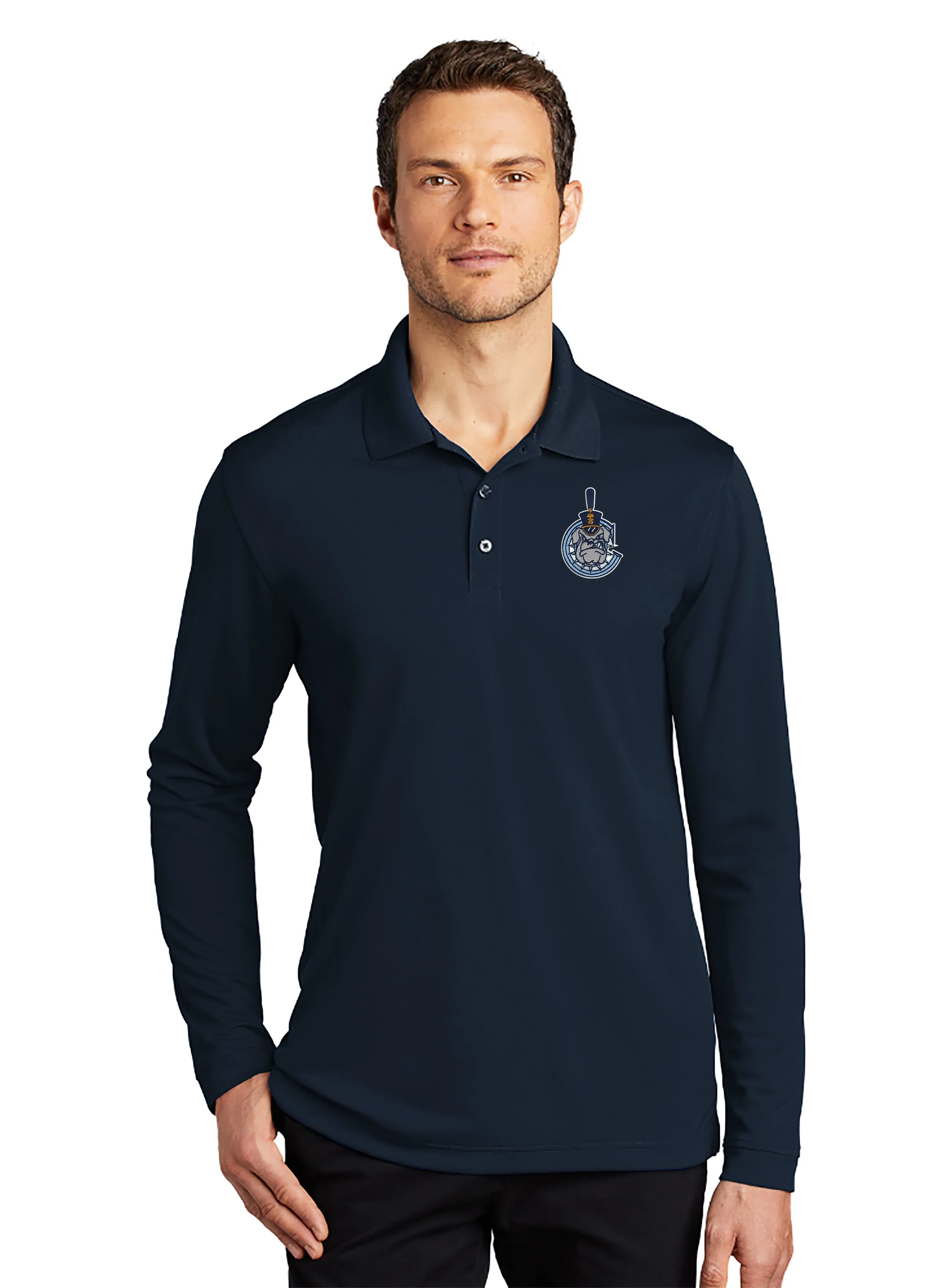 The Citadel, Spike Mascot in C, UV Micro-Mesh Long Sleeve Polo Shirt