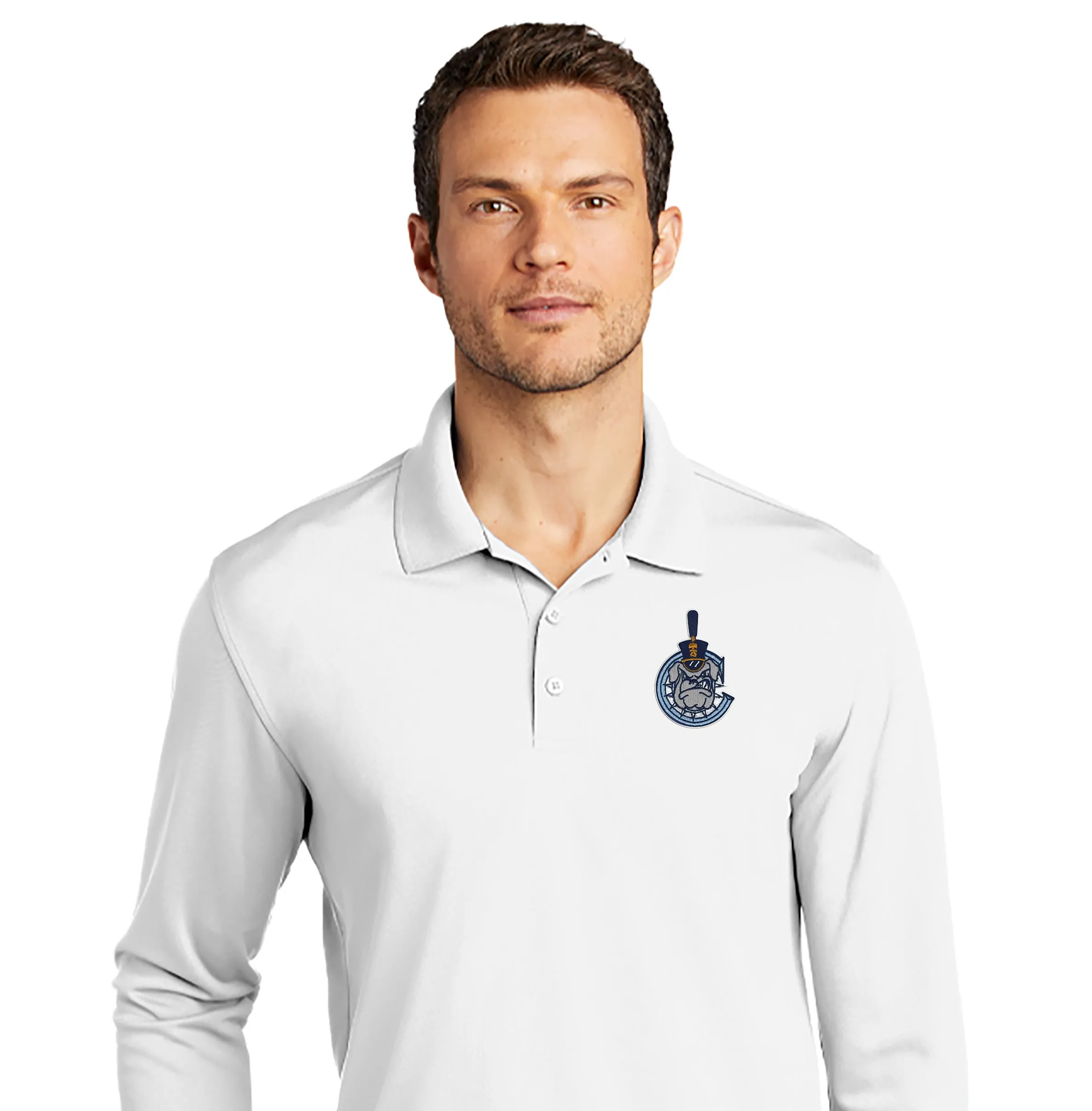 The Citadel, Spike Mascot in C, UV Micro-Mesh Long Sleeve Polo Shirt