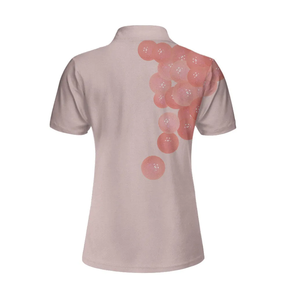 Thoughtful Pink Golf Balls Pattern Women Polo Shirt