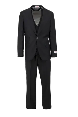 Tiglio Rosso Orvietto Solid Black Semi Wide Leg TIG1001