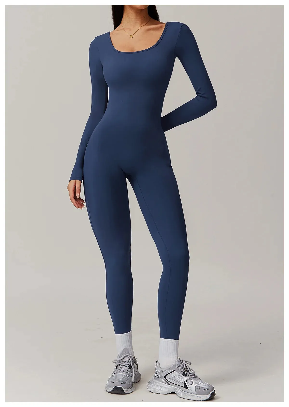 Trend4us Women's Open-Back Seamless Jumpsuit