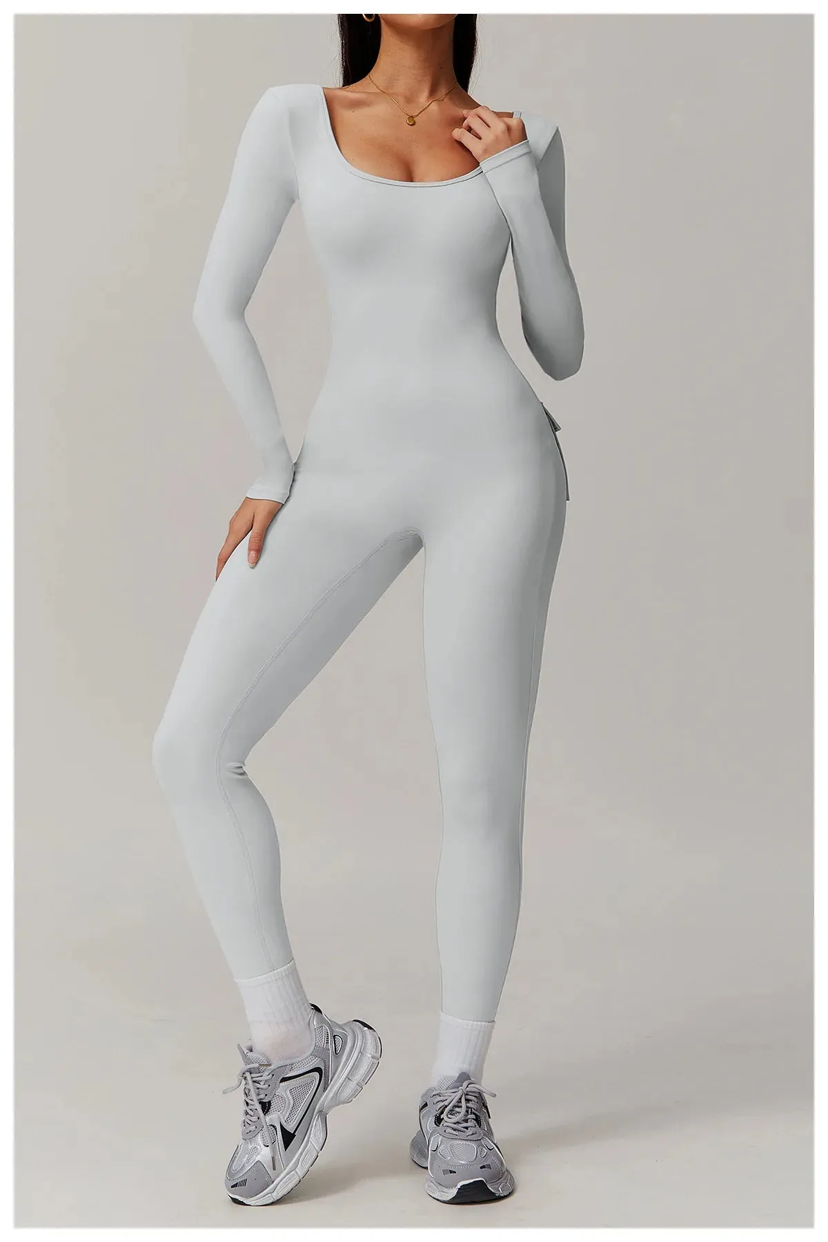 Trend4us Women's Open-Back Seamless Jumpsuit