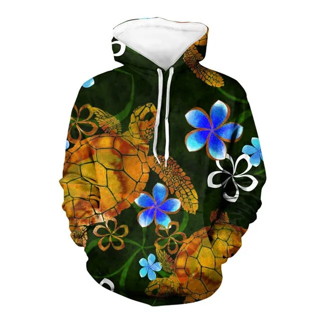 Turtle Pattern Oversize Loose Hoodie